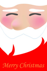 Santa face with beard cartoon character. Merry Christmas and happy new year. Vector Illustration, design for greeting card, banner, poster, flyer, invite.