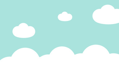 Sky background with clouds, vector illustration