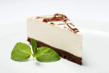 piece of cake on a white plate