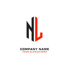 NL Initial Letter Logo Hexagonal Design, initial logo for business,