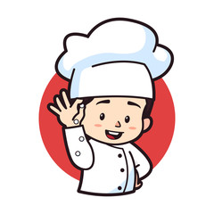 Cute chibi pouring secret ingredients, logo mascot illustration