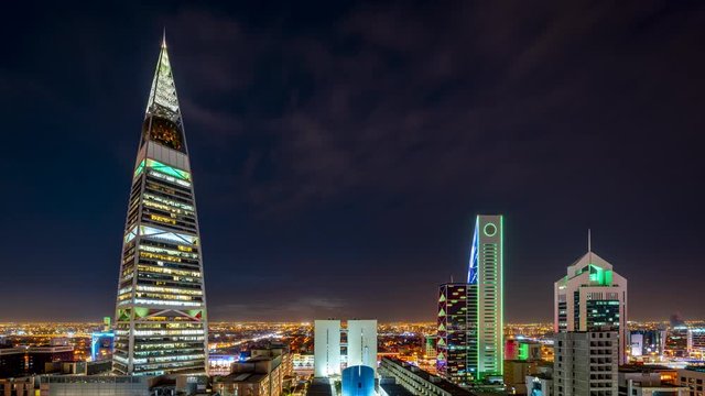 Saudi Arabia Riyadh landscape TimeLapse , Riyadh Time Lapse – Saudi Arabia Al Faisaliah Tower , Faisaliah - Riyadh Skyline , AlFaisaliah - Riyadh at Night / Sunset - Daylight to Sunset, 2030 Vision