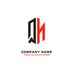 QN Initial Letter Logo Hexagonal Design, initial logo for business,