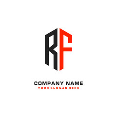 RF Initial Letter Logo Hexagonal Design, initial logo for business,