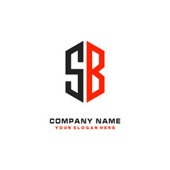 SB Initial Letter Logo Hexagonal Design, initial logo for business,