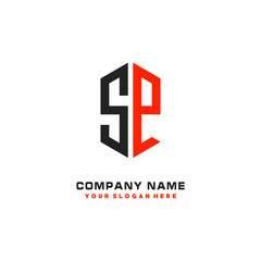 SP Initial Letter Logo Hexagonal Design, initial logo for business,