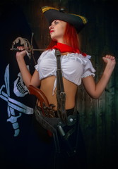 Fototapeta premium Girl Pirate Captain