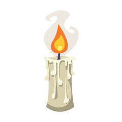 Halloween spooky candle. Vector illustration