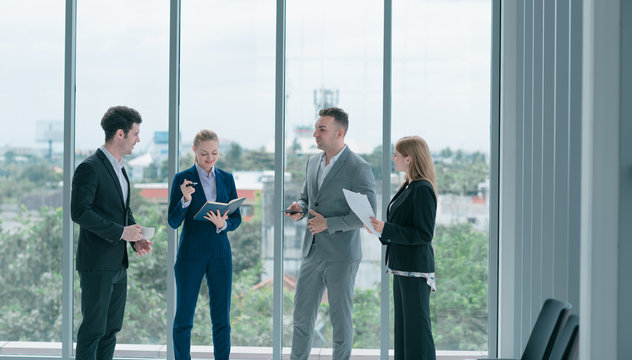 The Success, Professional Business People Discussion office Organization,Group Business Team Meeting Office Workplace, Event Management of the Investment. Business Finance Corporate.