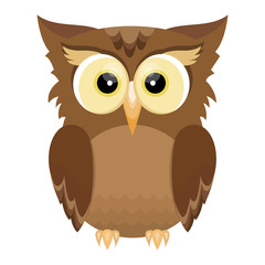 Cute cartoon owl. Vector illustration flat design