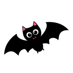 The spooky cute halloween bat. Vector illustration