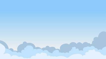 Landscape blue sky and white clouds on sunny day.Sky and cloud background.cartoon sky concetp.Vector illustration