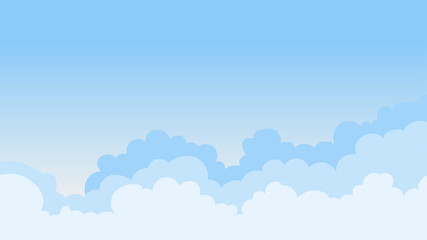 Landscape blue sky and white clouds on sunny day.Sky and cloud background.cartoon sky concetp.Vector illustration