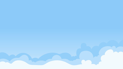 Landscape blue sky and white clouds on sunny day.Sky and cloud background.cartoon sky concetp.Vector illustration
