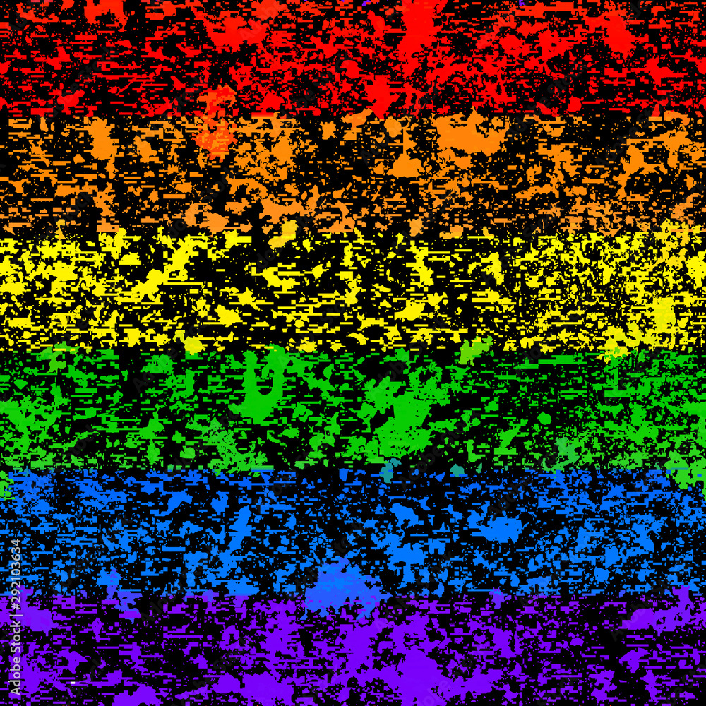 Aufkleber Vector image with imitation of grunge datamoshing texture.