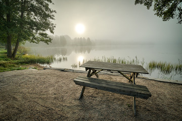 September's morning near Swedish lake