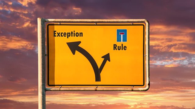 Street Sign Exception versus Rule