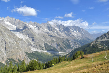 Alpine landscape of Mont Blanc