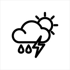 Rain icon. Symbol of Weather icon with trendy flat line style icon for web, logo, app, UI design. isolated on white background. vector illustration eps 10