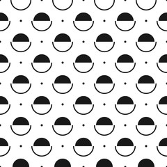 Seamless geometric pattern with pills. White monochrome square backdrop.