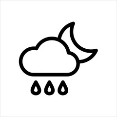 Rain icon. Symbol of Weather icon with trendy flat line style icon for web, logo, app, UI design. isolated on white background. vector illustration eps 10