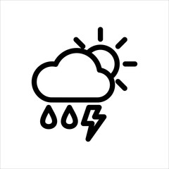 Rain icon. Symbol of Weather icon with trendy flat line style icon for web, logo, app, UI design. isolated on white background. vector illustration eps 10
