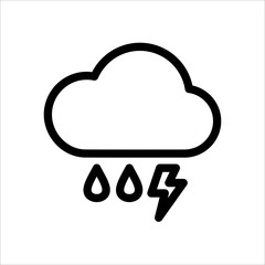 Rain icon. Symbol of Weather icon with trendy flat line style icon for web, logo, app, UI design. isolated on white background. vector illustration eps 10