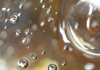 Bubbles of air on the surface of water as an abstract background