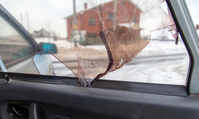 Old tint film on car glass