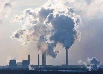 Smoke from the pipes of a metallurgical plant