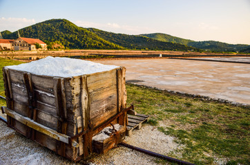 Fototapeta na wymiar The saltworks Ston, Croatia.