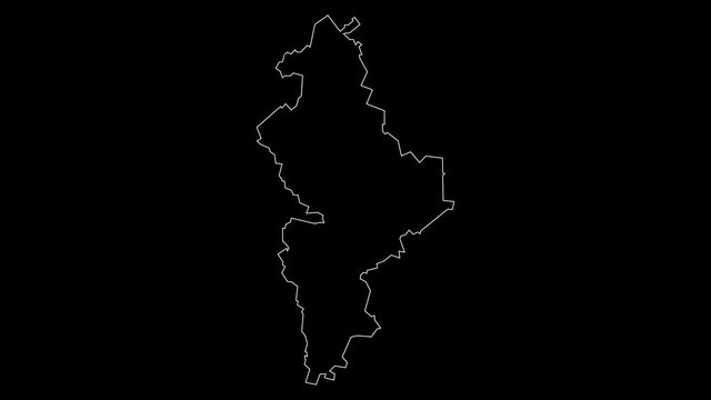Nuevo Leon Mexico federal state map outline animation