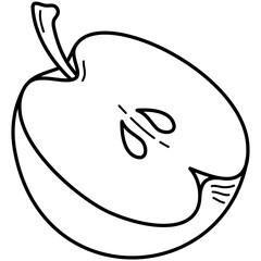 Half apple  fruit icon