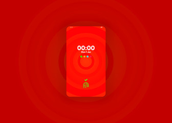 Fingerprint Lock Set on Smartphone with Security User Interface User Experience UI Vector Illustration