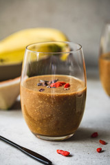 Banana,Flax meal and Goji Coffee Smoothie
