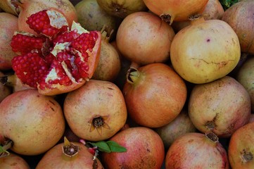 delicious ripe pomegranates