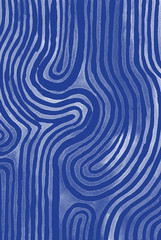 Blue abstract striped watercolor background inspired by tribal body paint. Raster.