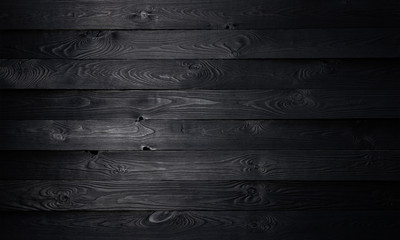 Black wooden background, old wooden planks texture