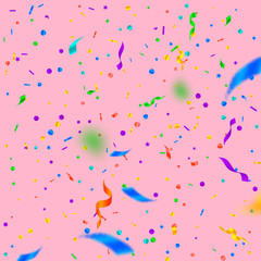 Streamers and confetti. Festive tinsel and foil ri