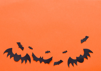 Halloween conten parties and decorations. Art black-orange background