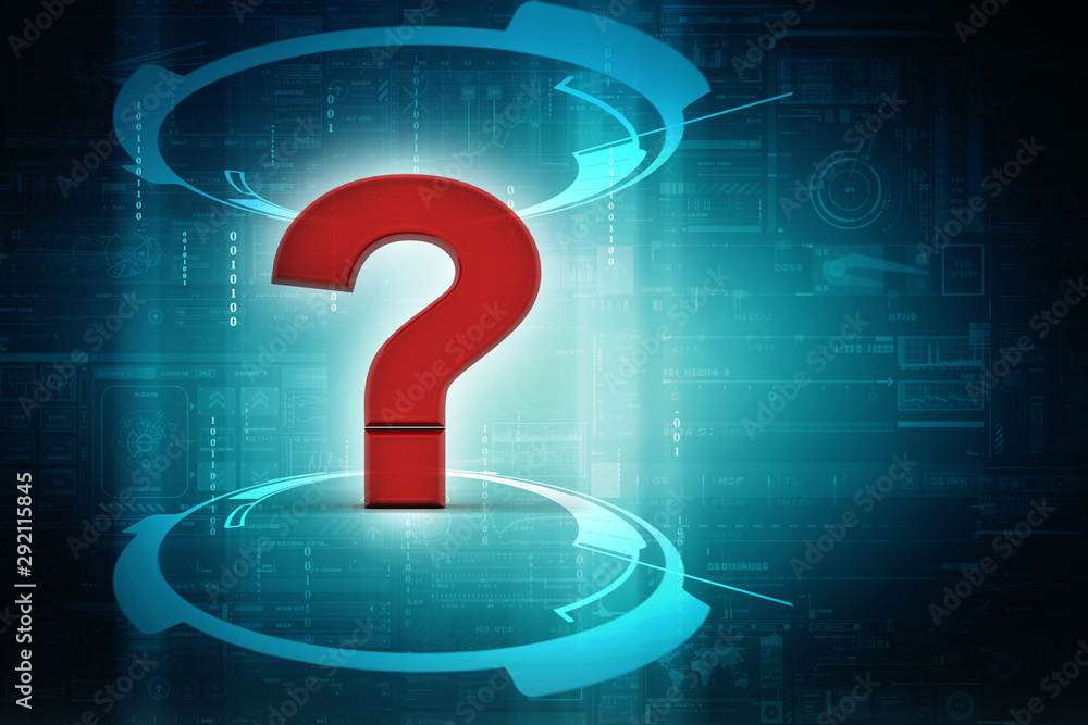 Poster 3d rendering question mark