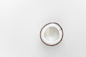 half coconut on a white background isolated