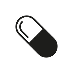 Pill icon in trendy flat style isolated on background