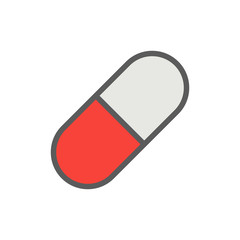 Pill icon in trendy flat style isolated on background