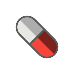 Pill icon in trendy flat style isolated on background