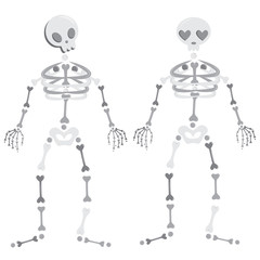 Halloween skeleton. Scary icon. Element for logo, game, print, poster or other design project. Vector illustration.