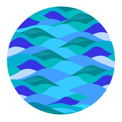 Abstract sea background. Blue element. Illustration for menu, shop, logo, banner. Vector illustration.