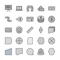 25 decent icon sheet of universal