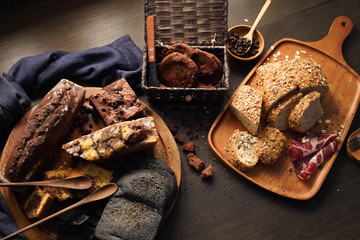 bacon bread cookies brownie pastry bakery. baked food