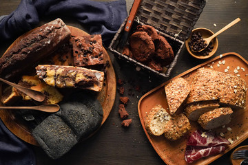 bacon bread cookies brownie pastry bakery. baked food
